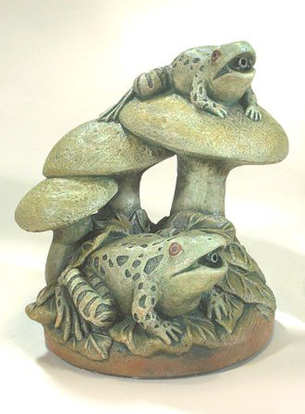 Frogs & Mushrooms Plumbed Water Feature Statue